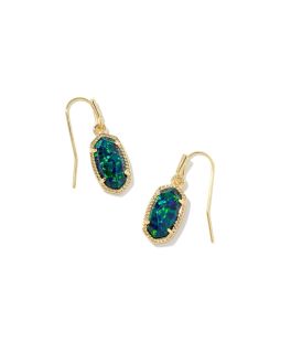 Kendra Scott Lee Gold Drop Earrings In Night Opal