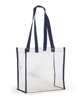 Clear Stadium Tote Bag With Navy Trim
