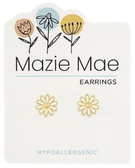 Mazie Mae Gold Daisy Stud Earrings