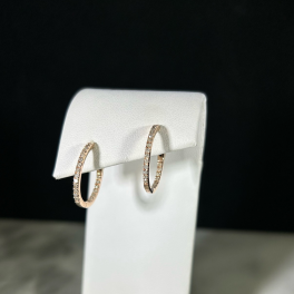 10K Rose Gold .25CTTW Diamond Hoop Earrings