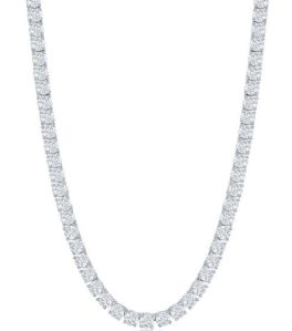 Sterling Silver 4mm Cubic Zirconia Tennis Necklace - 17"