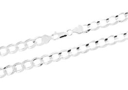 Sterling Silver 7mm Super Light Curb Chain - 9"