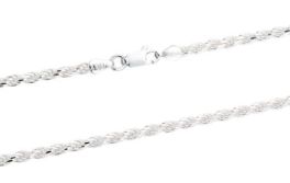 Sterling Silver 2.5mm Rope Chain - 20"