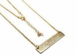 Sterling Silver Gold Tone Small Bar Necklace