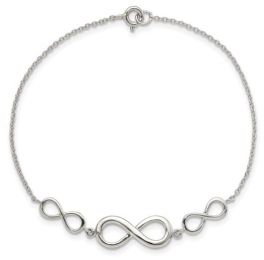 Sterling Silver Infinity Symbol Bracelet - 7.25"