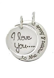 Sterling Silver I Love You Moon Pendant