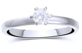 Sterling Silver 4mm Cubic Zirconia Baby Ring