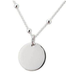 Sterling Silver Bead And Link Disc Necklace