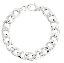 Sterling Silver Electroform Cubin Link Chain Bracelet - 8.5"