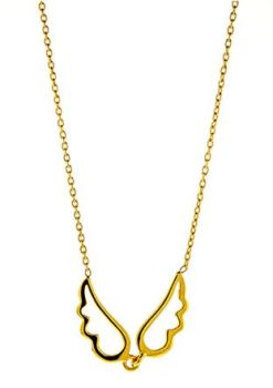 Sterling Silver Gold Tone Wing Necklace