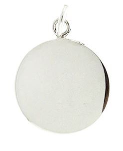 Sterling Silver Plain Round Disc Pendant - 30mm