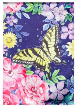 Midnight Butterfly Garden Lustre Flag