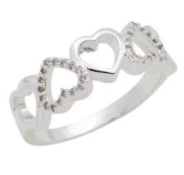 Stacks Cubic Zirconia Heart Stack Ring