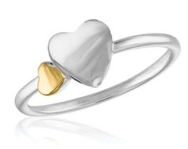 Stacks Puff Double Heart Ring