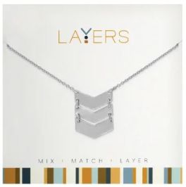 Layers Silver Trio Chevron Necklace
