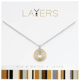 Layers Silver & Gold Trio Ring Necklace