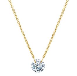 Lafonn Gold Plated Frameless Solitaire Necklace - 1CTTW