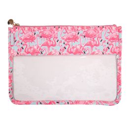 Simply Southern Clear Zip Bag - Flamingo