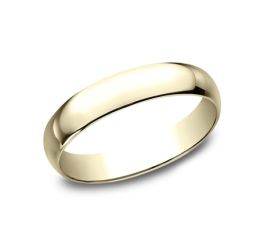 Benchmark 10K Yellow Gold Regular Dome Classic Fit 4mm Band - Size 12