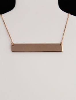 Sterling Silver Bar Necklace - Rose-Gold Plated
