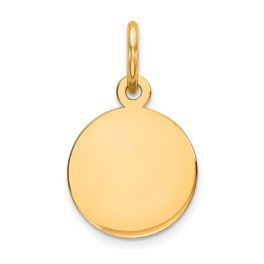 Sterling Silver Gold Plated Round Engravable Disc Charm