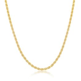 Sterling Silver Gold Plated 1.5mm Rope Chain - 24"