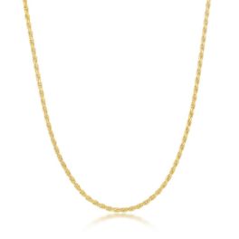 Sterling Silver Gold Plated 2.3mm Rope Chain - 22"