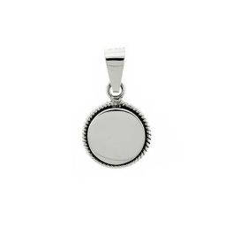 Sterling Silver Round Rope Pendant - 12mm