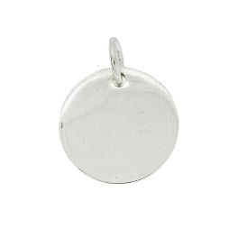 Sterling Silver Round Disc Charm - 8mm