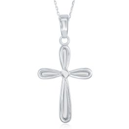 Sterling Silver Small Rounded Cross Pendant 