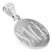 Sterling Silver Small Engravable Oval Pendant