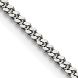 Stainless Steel Polished 3mm Curb Chain - 30"