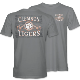 Clemson Vintage Wood Sign Short Sleeve T-Shirt