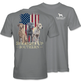 Straight Up Southern Three Dogs America Short Sleeve T-Shirt