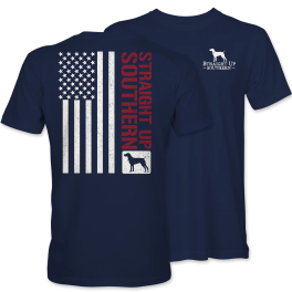 Straight Up Southern Worn Flag Short Sleeve T-Shirt - Youth