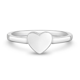 Sterling Silver Monogram Kids Heart Ring