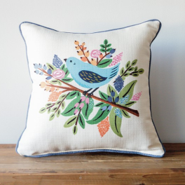 Springtime Bird Pillow