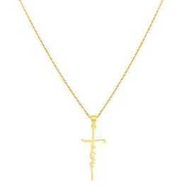 Sterling Silver Gold Plated Faith Drop Necklace