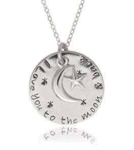 Sterling Silver I Love You To The Moon Necklace