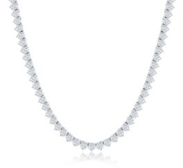 Sterling Silver 5mm Cubic Zirconia Tennis Necklace