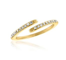 Layers Cubic Zirconia Wrap Gold Ring