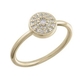 Layers Round Cluster Cubic Zirconia Gold Ring