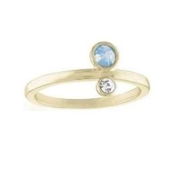 Layers Crystal & Opal Stone Gold Ring