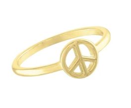 Layers Peace Sign Gold Ring