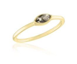 Layers Black Diamond Marquise Gold Ring