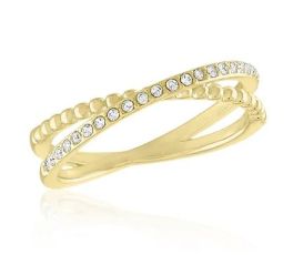 Layers Cubic Zirconia Crossover Gold Ring