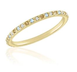 Layers Thin Blue Opal Multi Stone Gold Ring