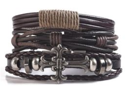 Men's Multi Strand Patonce Cross Bracelet