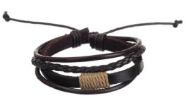 Men's Leather Adjustable Bracelets - Ridgeland