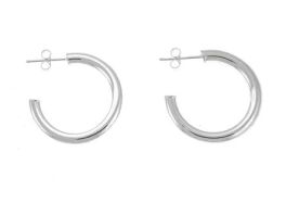 Sterling Silver 4mm Post Hoop Earrings